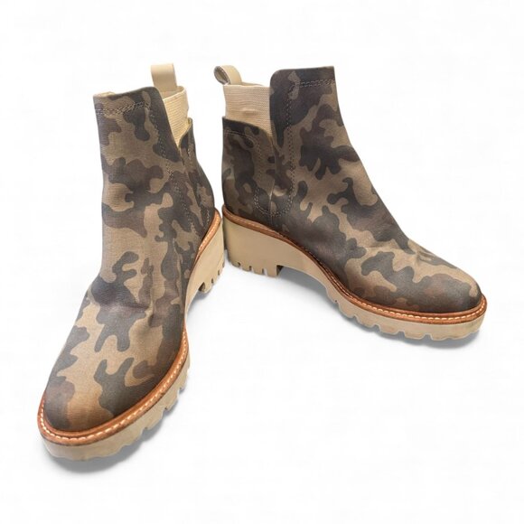 Dolce Vita Huey Chelsea Boots – Green Camo Print – Size 10 – 2.5" Heel Combat - Picture 1 of 6